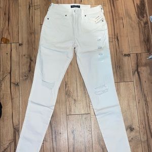 High wasted white Aeropostale jegging